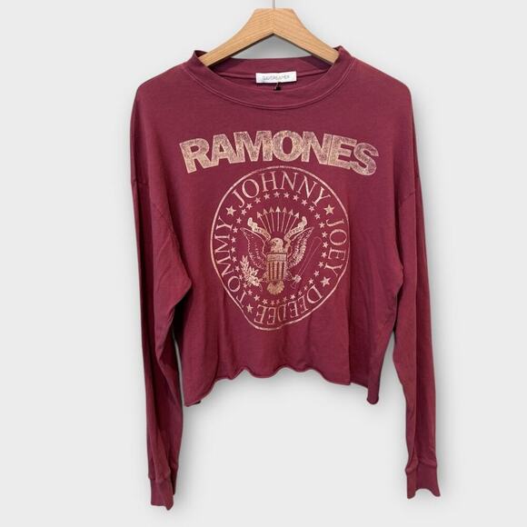 NWT DAYDREAMER Ramones Crop Long Sleeve Graphic Tee Size Small - Picture 4 of 8